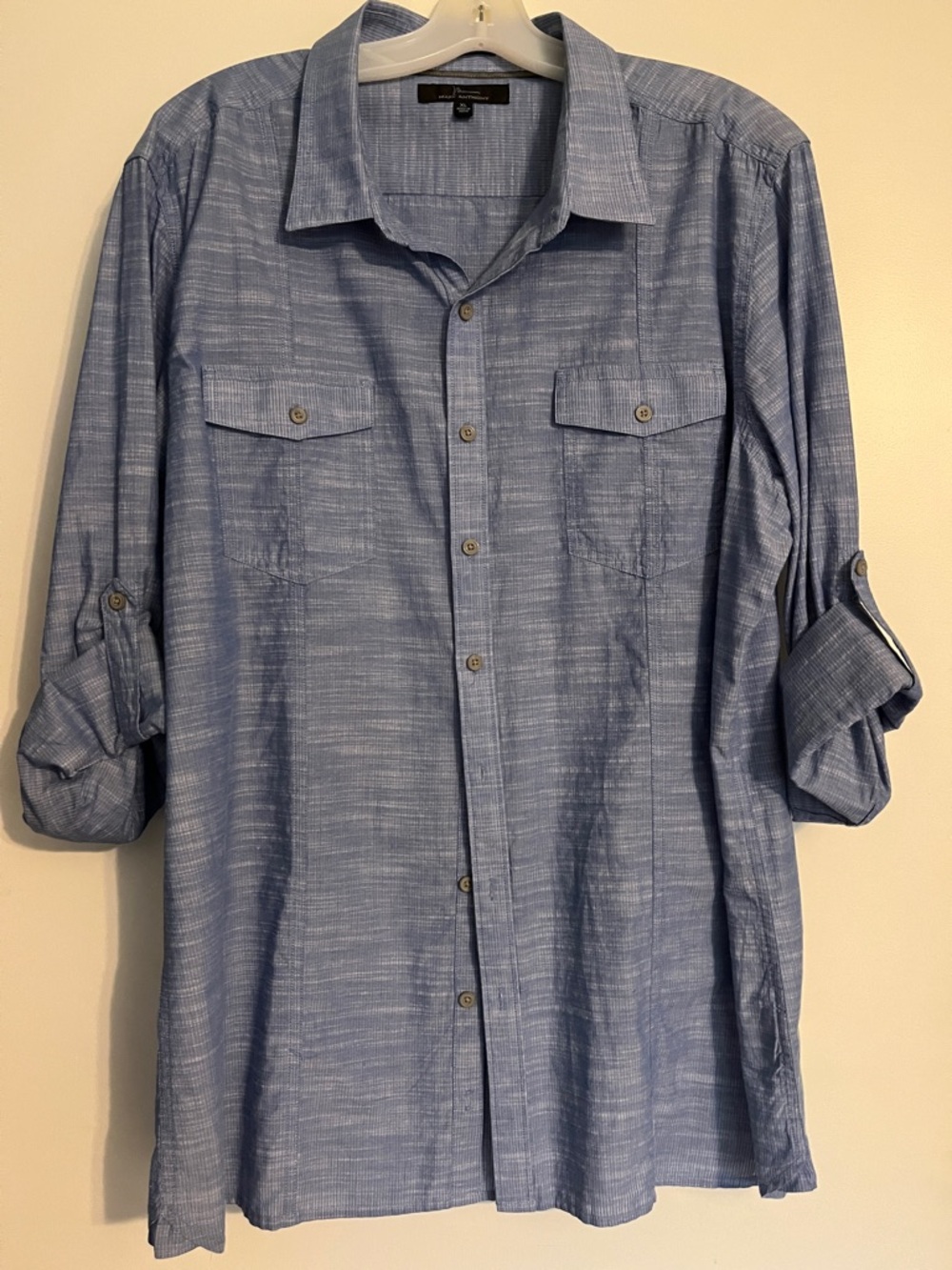 NWOT Men’s Marc Anthony Light Blue Textured Slim Fit  Shirt XL